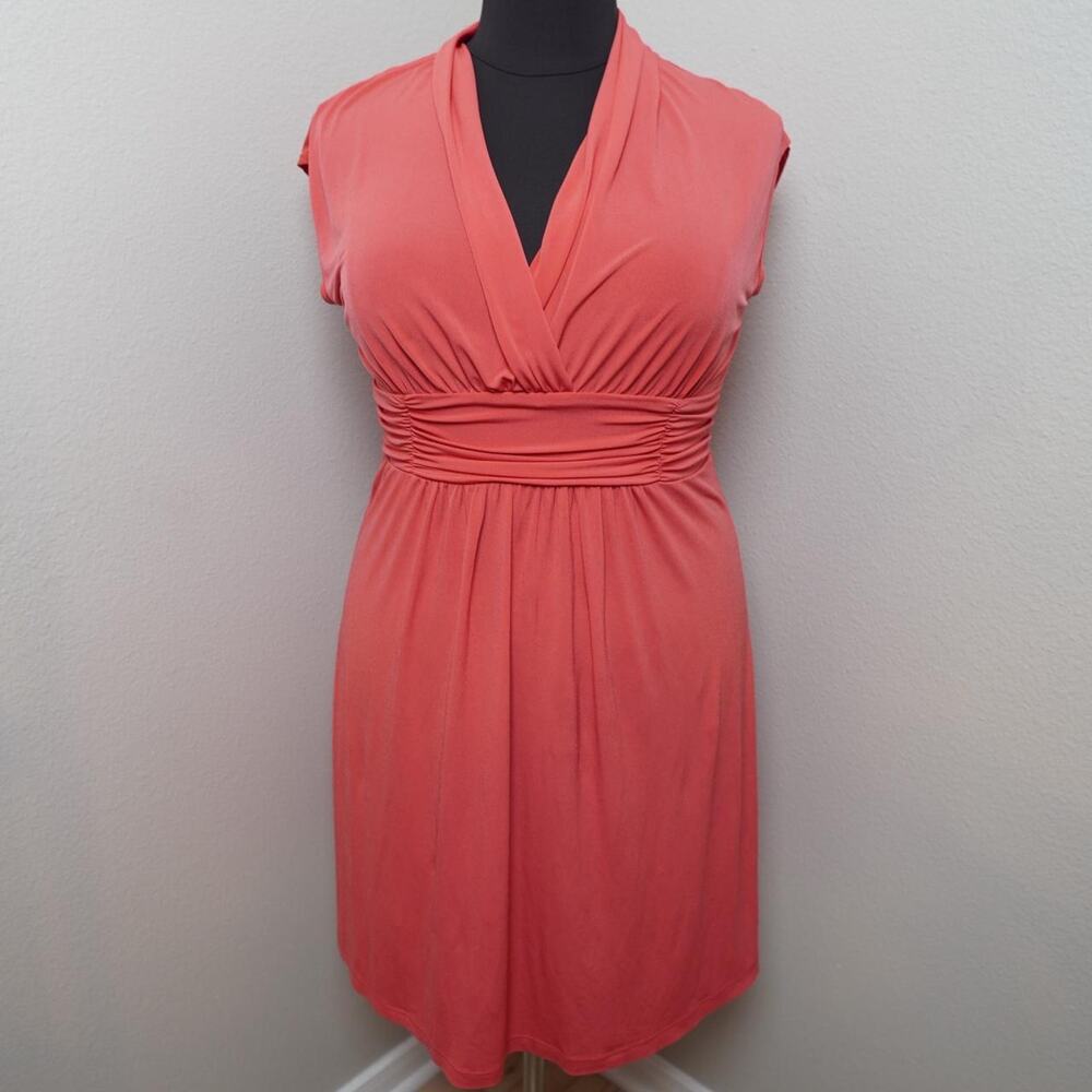 George Coral Empire Waist Dress Large 12 14